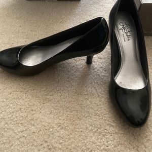 Black patent leather shoes